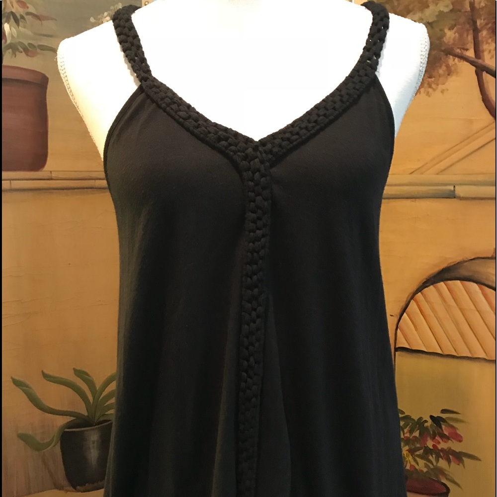 BLK ROPED TANK BLOUSE WITH BACK ZIPPER DETAIL ⭐️